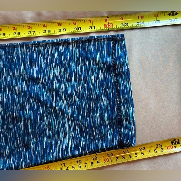 Athletic Works Capri Leggings Blue Splash Women’s Medium Low Rise Teal Aqua - Picture 6 of 7